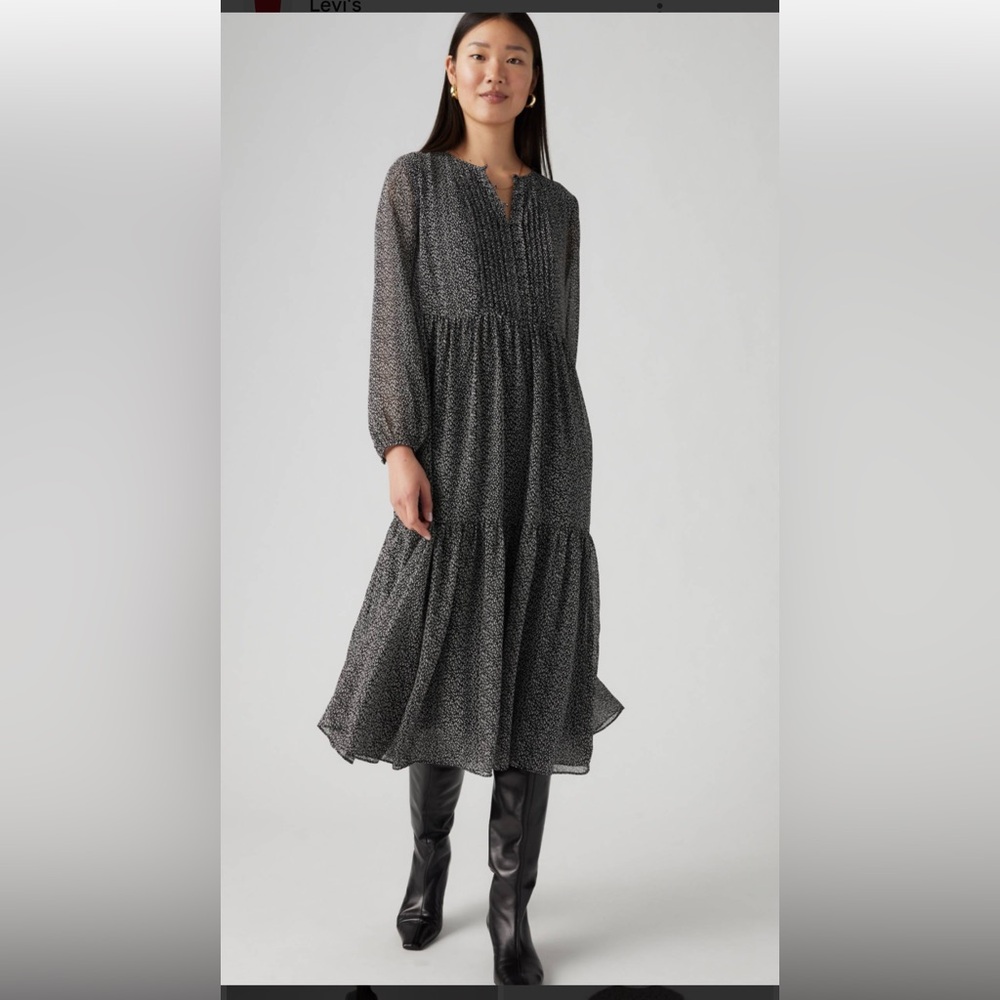 Levi’s NEW WITH TAGS Cielo Small Georgette Midi Dress boho coastal preppy